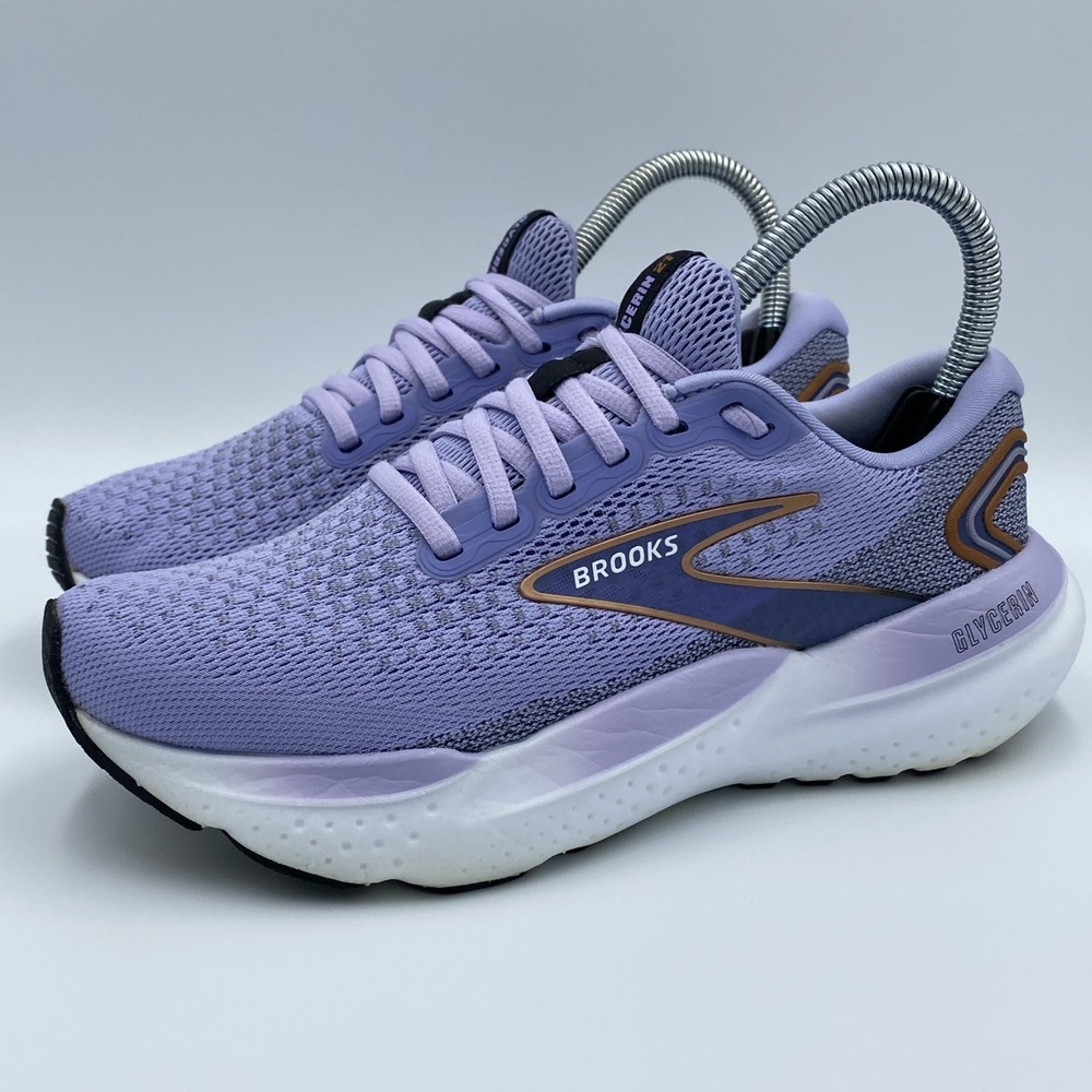 Brooks Glycerin GTS 21 Women's 6 Lavender Black Copper Running Shoes 1204081B544